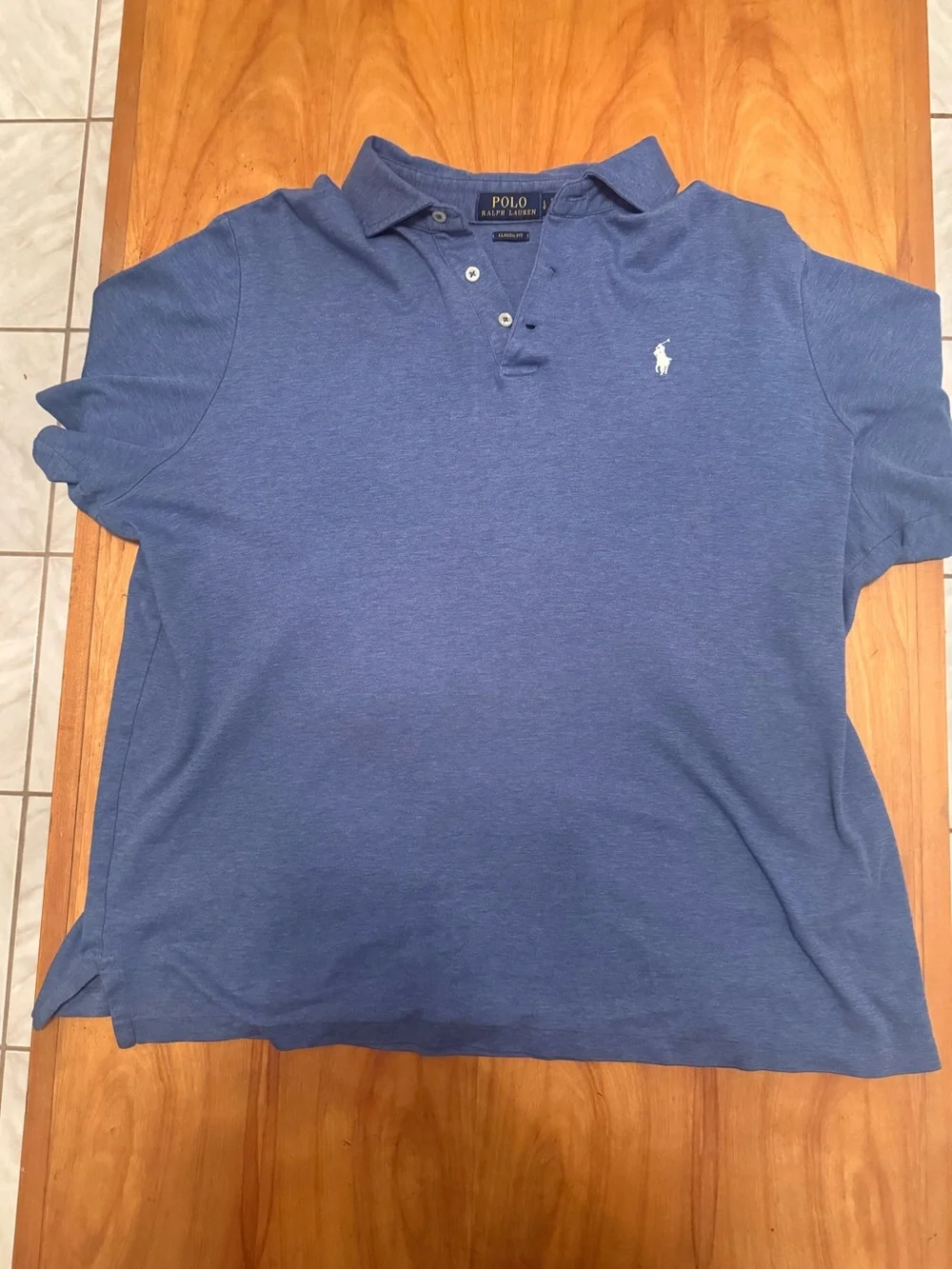 Polo Ralph Lauren Heathered Blue Men’s Large soft collar soft touch polo